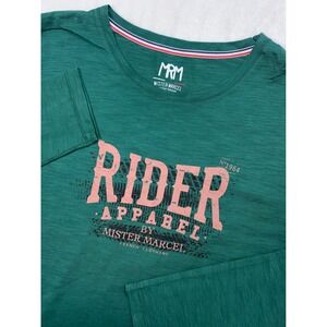 MRM Mister Marcel Green Rider Apparel Long Sleeve T-Shirt XXL French‎ Clothing